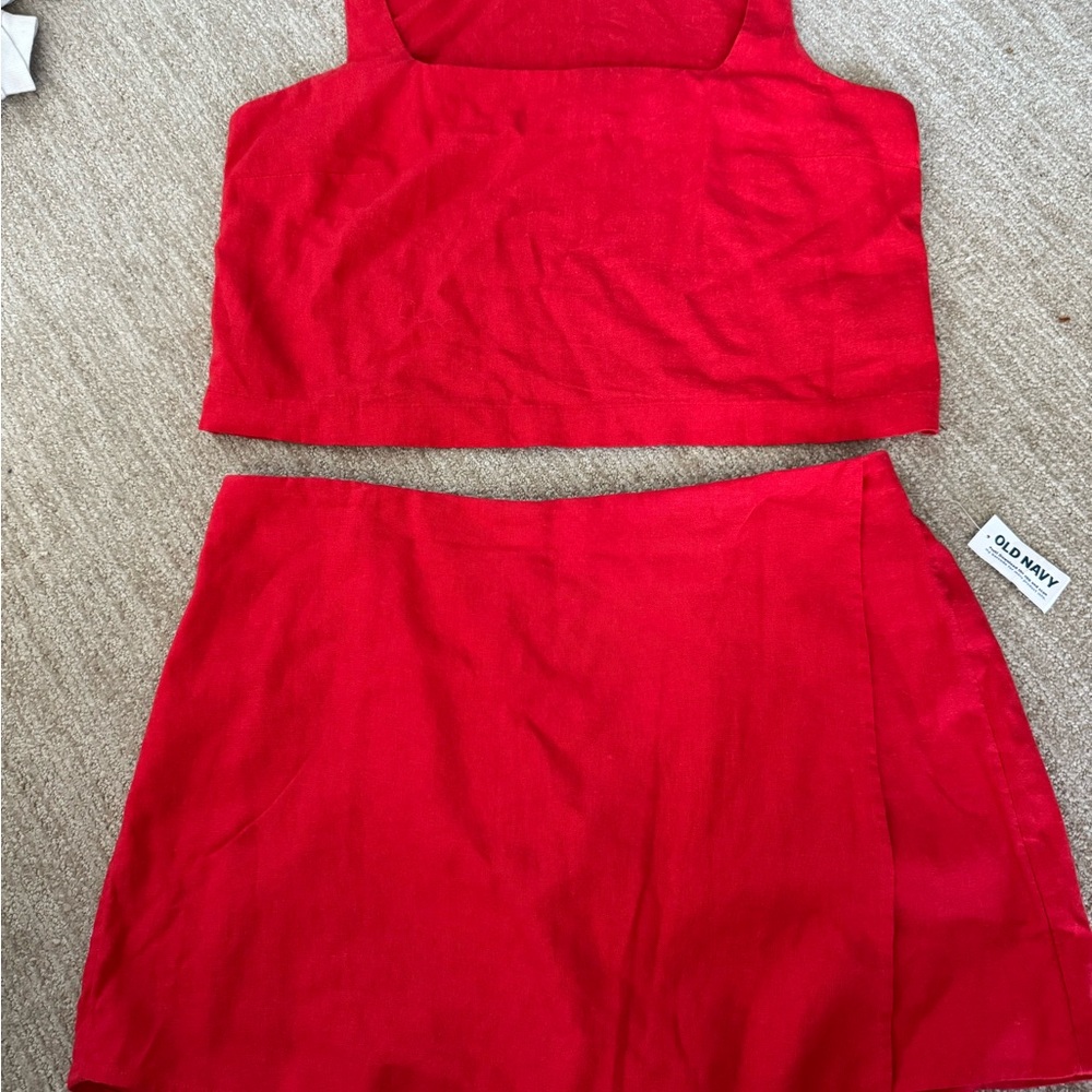 NWT Red Tank Top and Skort Set